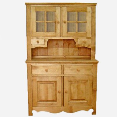 Bahut Vaisselier 2 Portes Pleines et 2 Portes Vitrées 4 Tiroirs et 1 Niche