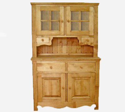 Bahut Vaisselier 2 Portes Pleines et 2 Portes Vitrées 4 Tiroirs et 1 Niche